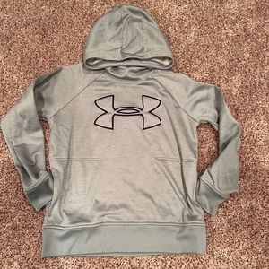 Women’s UnderArmor loosefit, coldgear, size S, gray, hoody w/hidden front pocket